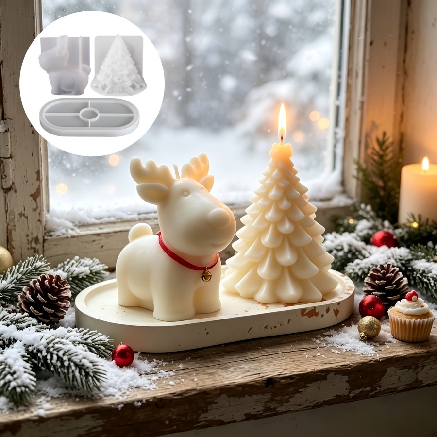 Candle Making Kit - Zestaw 3 silikonowych form do gliny: